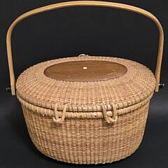 Vintage Nantucket Lightship Friendship Basket Purse, 20th century