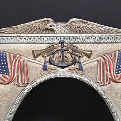 Vintage Painted Cast Iron United States Navy Souvenir Picture Frame, 20th century