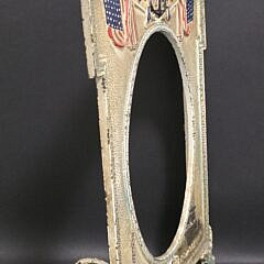 Vintage Painted Cast Iron United States Navy Souvenir Picture Frame, 20th century