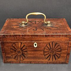 Fine Antique British Regency Triple Compartment Tea Caddy, 18th century