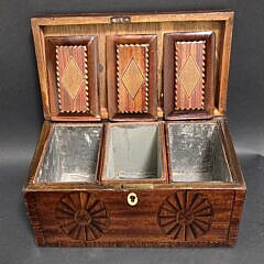 Fine Antique British Regency Triple Compartment Tea Caddy, 18th century