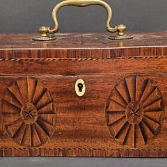 Fine Antique British Regency Triple Compartment Tea Caddy, 18th century