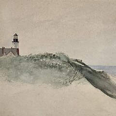 Jane Brewster Reid Nantucket Watercolor on Paper “Sankaty Head Lighthouse”, Painting