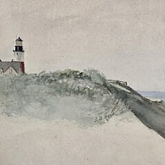 Jane Brewster Reid Nantucket Watercolor on Paper “Sankaty Head Lighthouse”, Painting