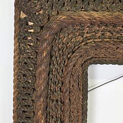 Antique Macrame Sailors Fancy Ropework Picture Frame, 19th century