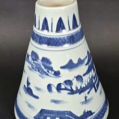Scarce Blue and White Chinese Canton Conical Incense Burner, 19th century