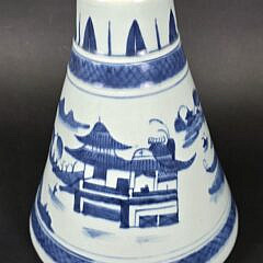 Scarce Blue and White Chinese Canton Conical Incense Burner, 19th century