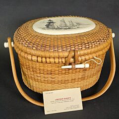 Paul F Whitten Nantucket Friendship Basket Purse, circa 1984