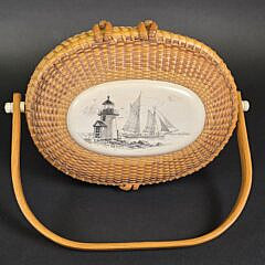 Paul F Whitten Nantucket Friendship Basket Purse, circa 1984