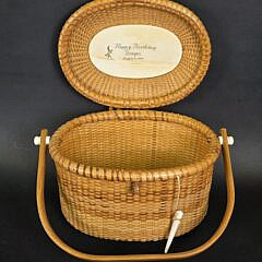 Paul F Whitten Nantucket Friendship Basket Purse, circa 1984