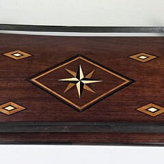 Antique Sailor Made Nautical Star Inlaid Gallery Serving Tray, 19th century