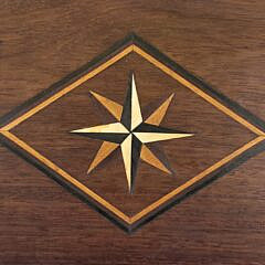 Antique Sailor Made Nautical Star Inlaid Gallery Serving Tray, 19th century