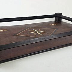 Antique Sailor Made Nautical Star Inlaid Gallery Serving Tray, 19th century