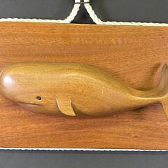 Vintage Roy Hall Finely Carved Sperm Whale Wall Plaque, 20th century