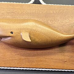 Vintage Roy Hall Finely Carved Sperm Whale Wall Plaque, 20th century