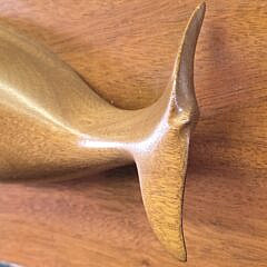 Vintage Roy Hall Finely Carved Sperm Whale Wall Plaque, 20th century