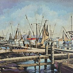 5090-955 Wharf Oil Painting A