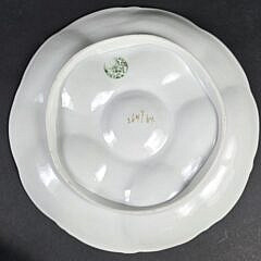 Set of Six Antique Fine Porcelain Hand Painted Oyster Plates, early 20th century