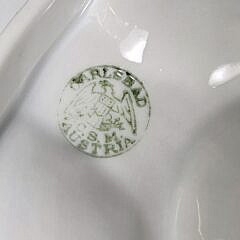 Set of Six Antique Fine Porcelain Hand Painted Oyster Plates, early 20th century