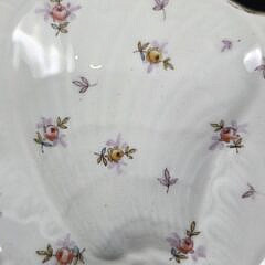 Set of Six Antique Fine Porcelain Hand Painted Oyster Plates, early 20th century