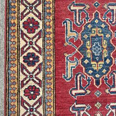 Vintage Shirvan Kazak Hand Knotted Wool Oriental Rug Carpet Runner, 20th century