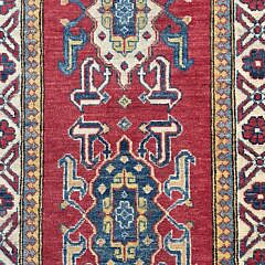 Vintage Shirvan Kazak Hand Knotted Wool Oriental Rug Carpet Runner, 20th century