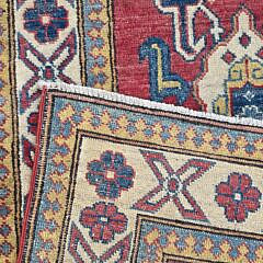 Vintage Shirvan Kazak Hand Knotted Wool Oriental Rug Carpet Runner, 20th century