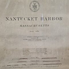 Antique 1911 Hand Colored Nantucket Harbor Chart