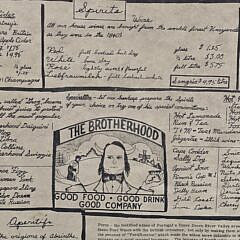 Original Vintage Nantucket Brotherhood Framed Menu, 20th century
