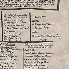 Original Vintage Nantucket Brotherhood Framed Menu, 20th century