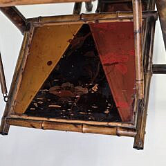Antique English Lacquered Bamboo Occasional Table, 19th century