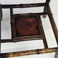 Antique English Lacquered Bamboo Occasional Table, 19th century