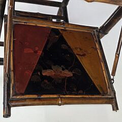 Antique English Lacquered Bamboo Occasional Table, 19th century