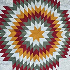 Vintage Texas Star Patchwork Quilt, circa 1930s
