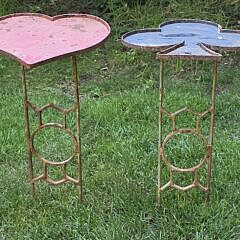 Set of Four Iron Playing Card Suits Garden Lawn Tables, 20th century