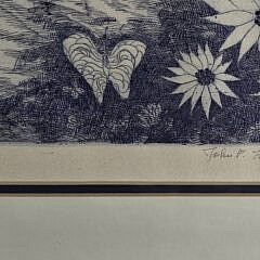 John Lochtefeld Limited Edition Nantucket Etching “Quiet Flower Laden Shore”