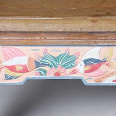 Pair of Vintage Chinese Teak Wood Polychrome Taborets