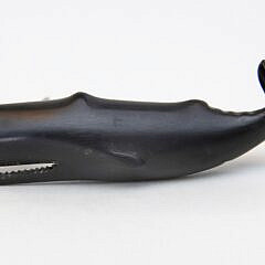 Charlie Sayle Sr. Carved Ebony Whale Pin