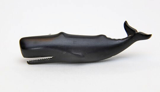 Charlie Sayle Sr. Carved Ebony Whale Pin