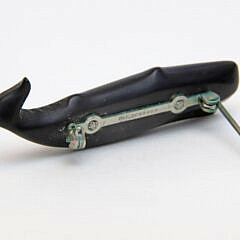 Charlie Sayle Sr. Carved Ebony Whale Pin
