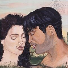Douglas Bourgeois 1988 Watercolor “Couple with Spinal Column”