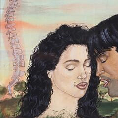 Douglas Bourgeois 1988 Watercolor “Couple with Spinal Column”