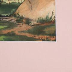 Douglas Bourgeois 1988 Watercolor “Couple with Spinal Column”