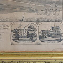 Rare Bird’s Eye View Of Nantucket 1881