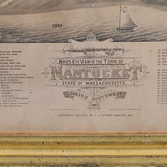 Rare Bird’s Eye View Of Nantucket 1881