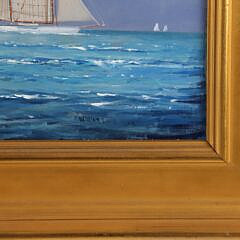 William Lowe Oil on Linen “Fresh Breeze Nantucket Schooner”