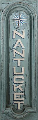 "Nantucket" Painted Sign on a 19th Century Door