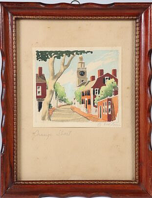Doris and Richard Beer Watercolor on Paper "Orange St"