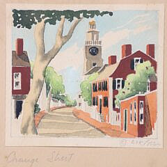 Doris and Richard Beer Watercolor on Paper “Orange St”