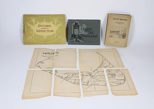 Three Antique Nantucket Books Including "Sea-Grit" With Map Insert
